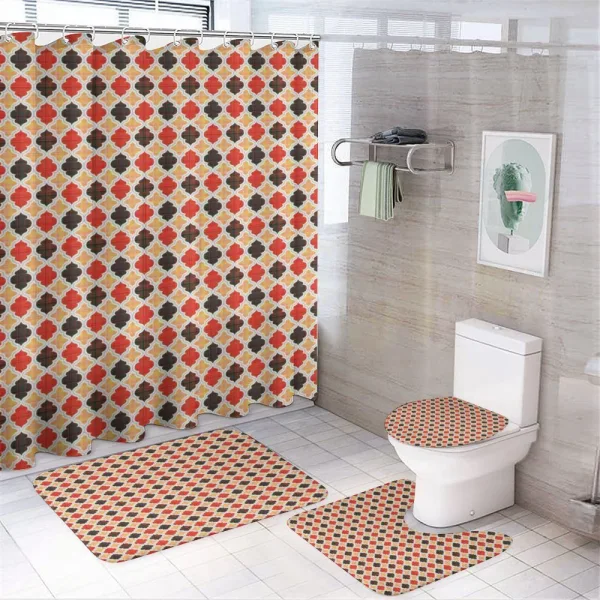 Antique Chevron Motif on a shower curtain