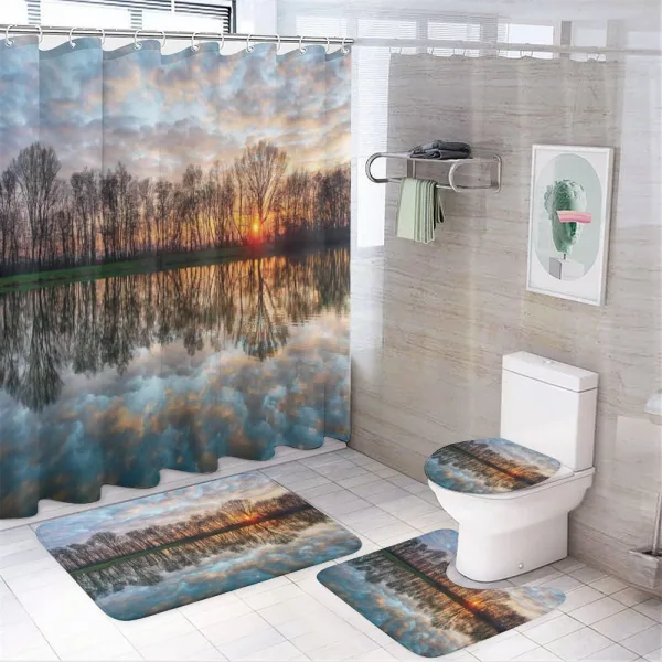 Boho Sunset on a shower curtain