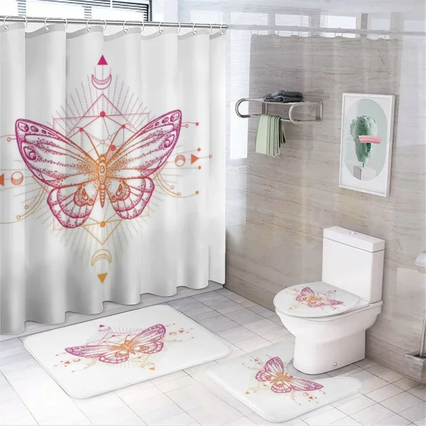 Butterfly Boho Art on a shower curtain