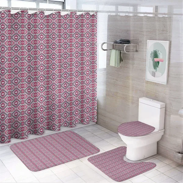Checkered Mosaic Ethnic on a shower curtain