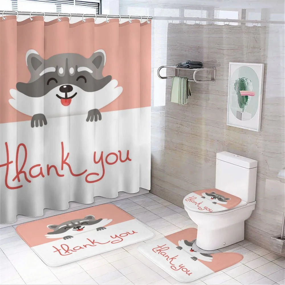 Cheerful Cartoon Raccoon — Your design