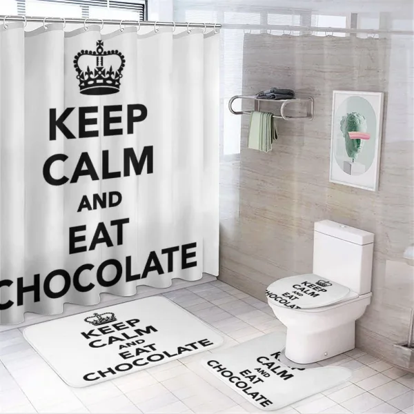 Eat Chocolate Crown on a shower curtain