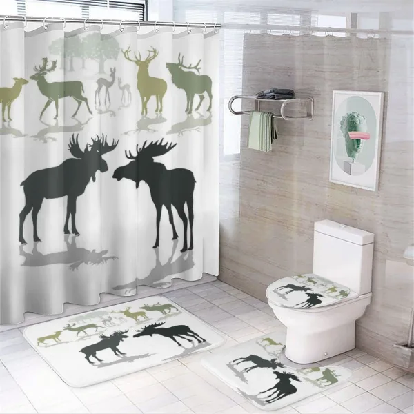 Elk Deer Fawn Forest on a shower curtain
