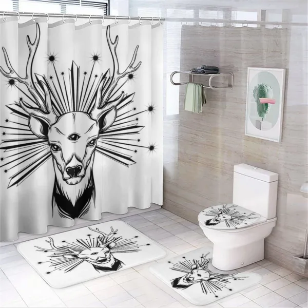 Elk Third Eye Occult on a shower curtain