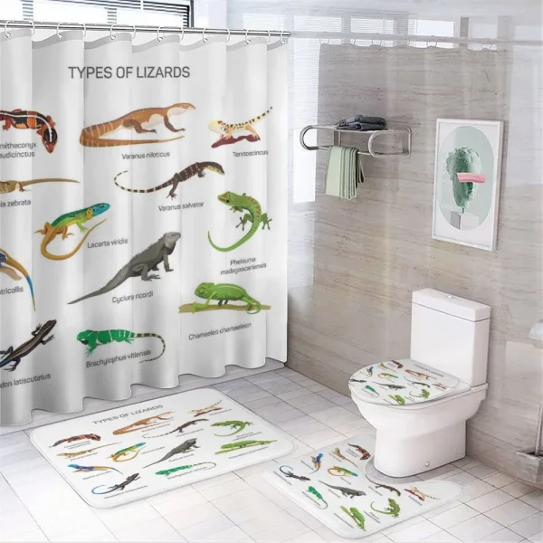 Exotic Lizard Reptiles on a shower curtain