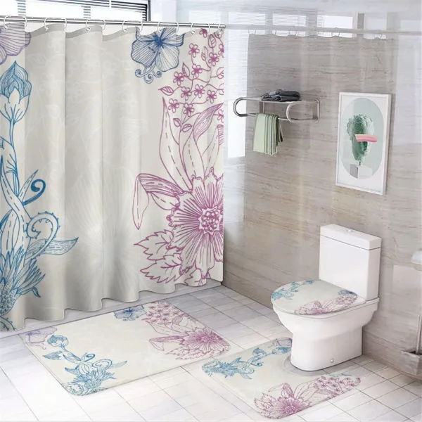 Flower Field Spring Art on a shower curtain
