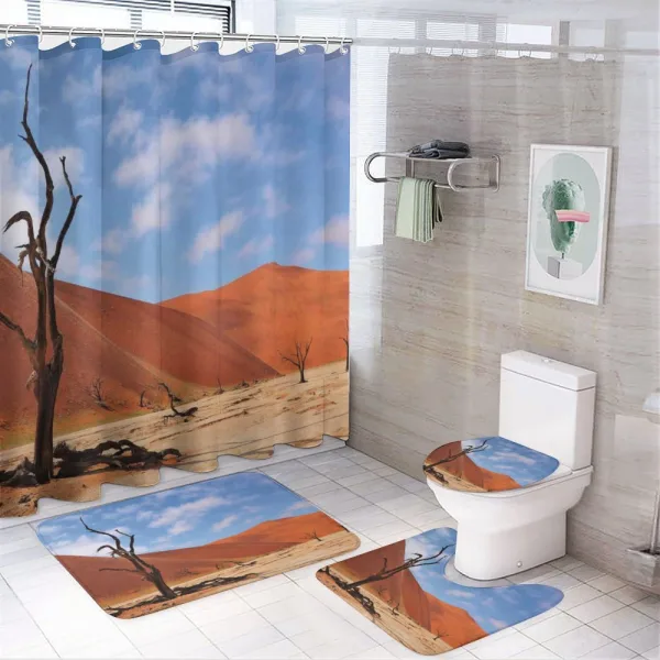 Lonely Tree in Desert on a shower curtain