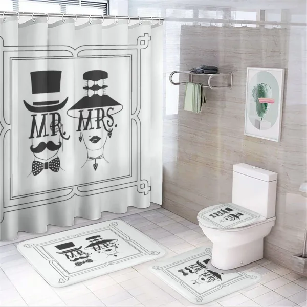 Male and Female Concept on a shower curtain