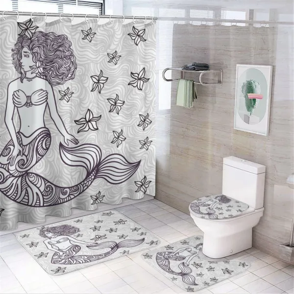 Mermaid with Wave on a shower curtain