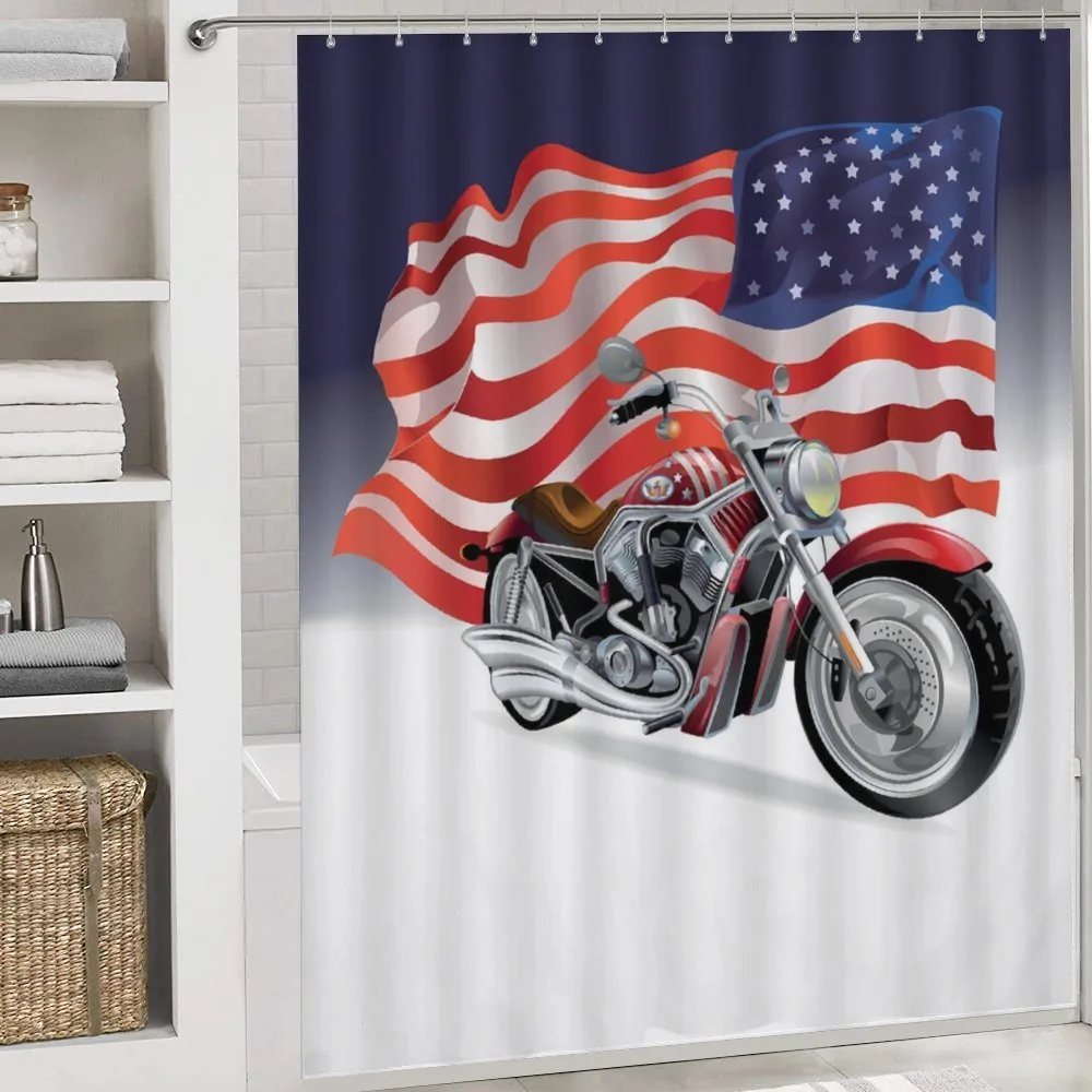 Motorbike and US Flag — Detail 4