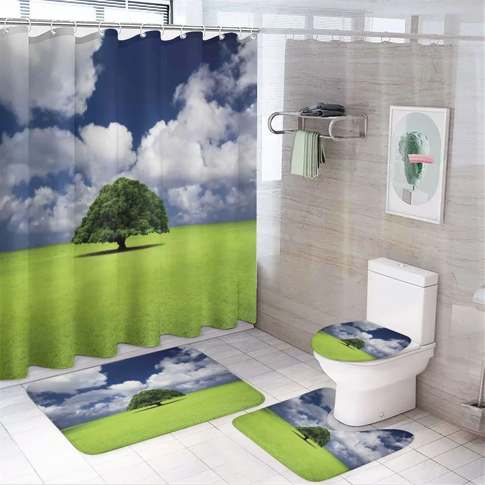 Old Tree in Grass Field — Your design