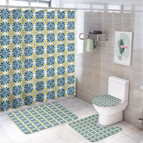 Portuguese Mosaic Tile on a shower curtain