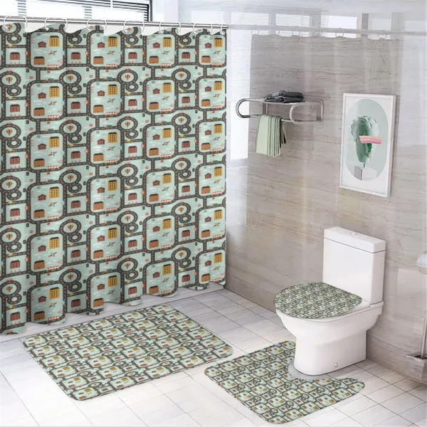 Roads Planes on a shower curtain