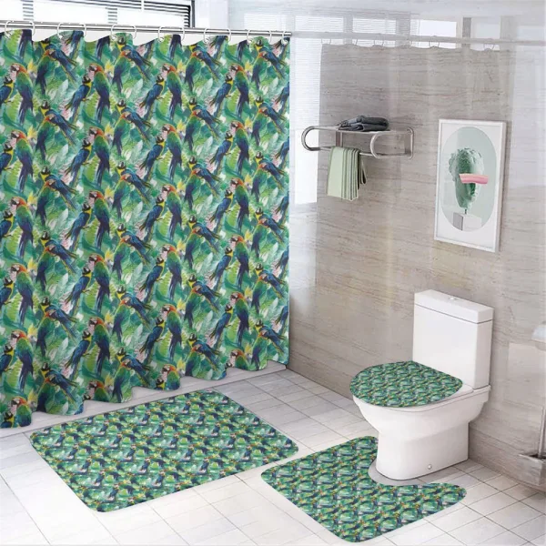 Scarlet Macaw Parrots on a shower curtain