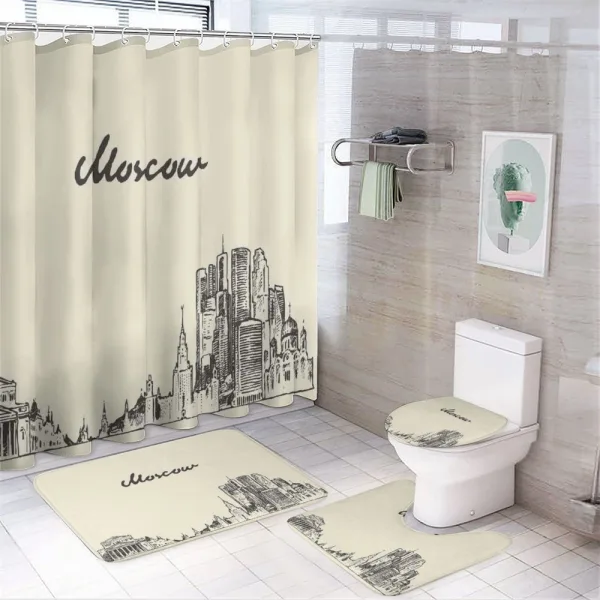 Sketch Style Moscow on a shower curtain
