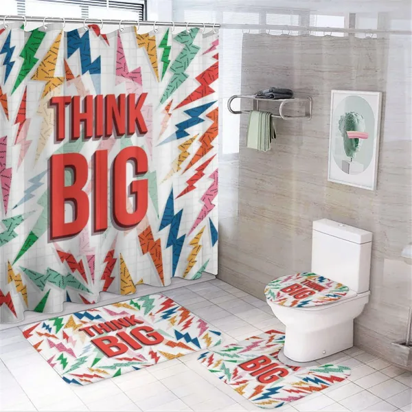 Think Big Words on a shower curtain