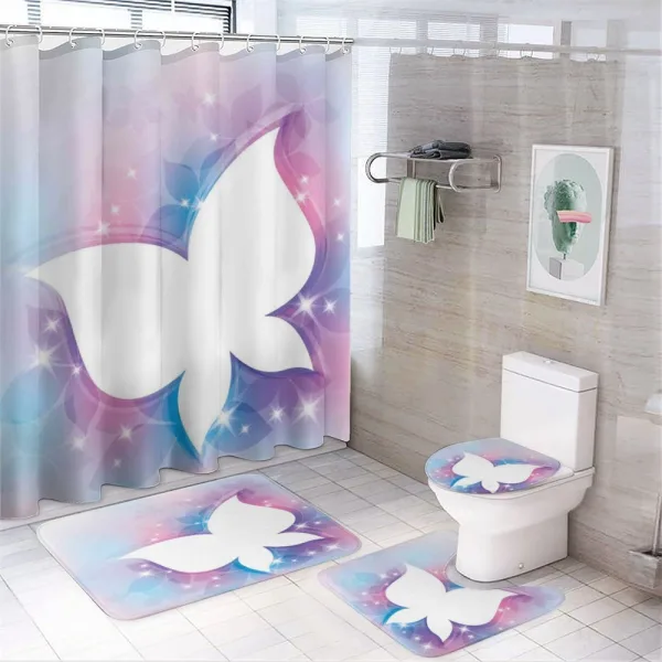 White Floral on a shower curtain