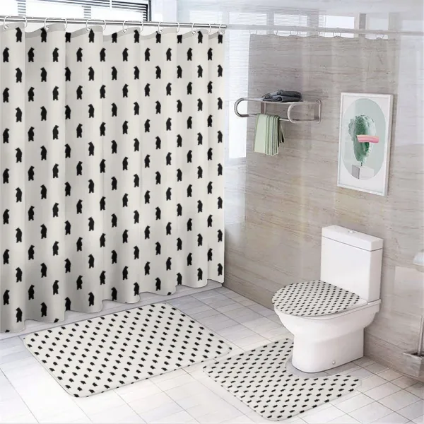 Black Bear Silhouettes on a shower curtain