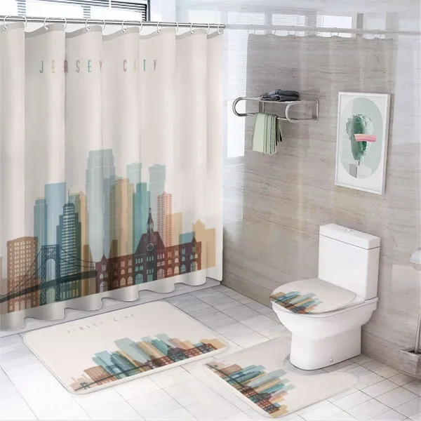 Buildings Bridge Urban on a shower curtain