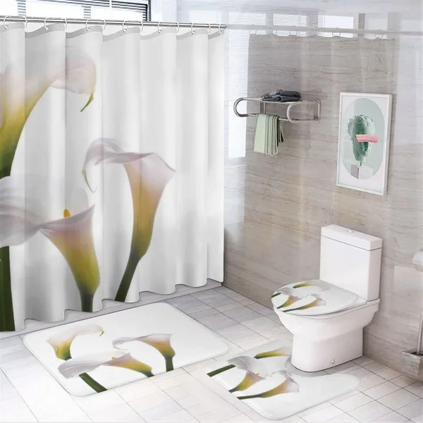 Calla Lilies Romantic on a shower curtain