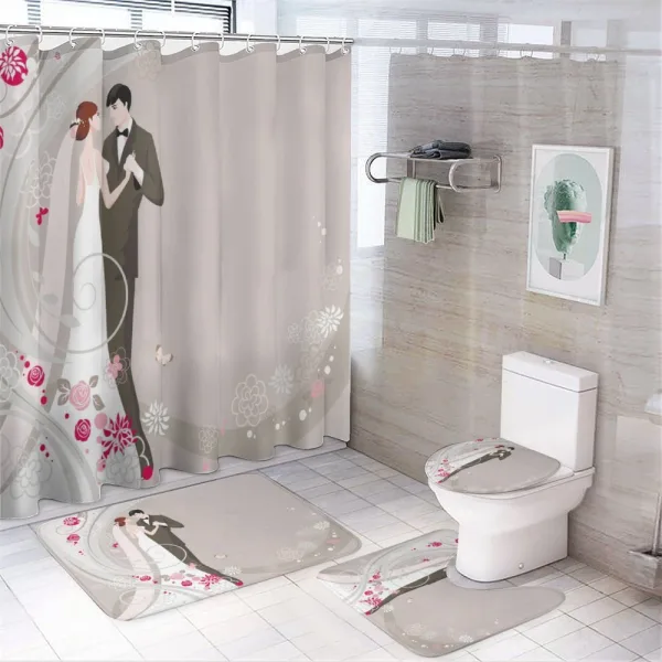 Ceremony Bride Groom on a shower curtain