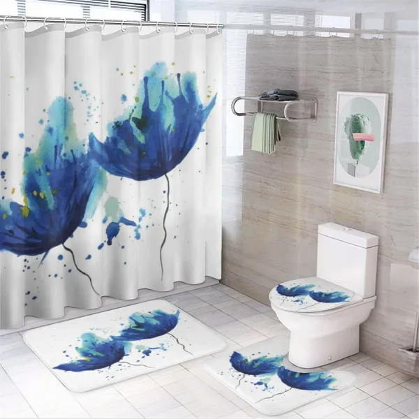 Floral Abstract Art on a shower curtain