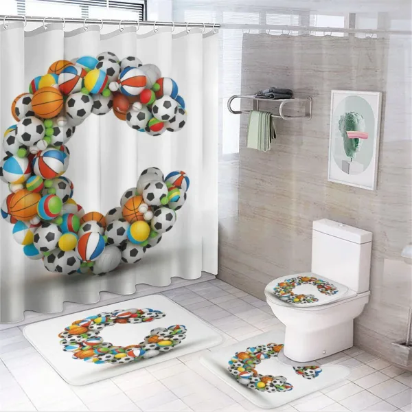 Fun Activity Equipment on a shower curtain