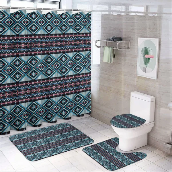 Geometric Triangles Ornate on a shower curtain