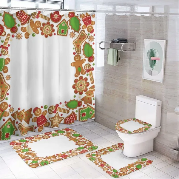 Gingerbread Biscuits on a shower curtain