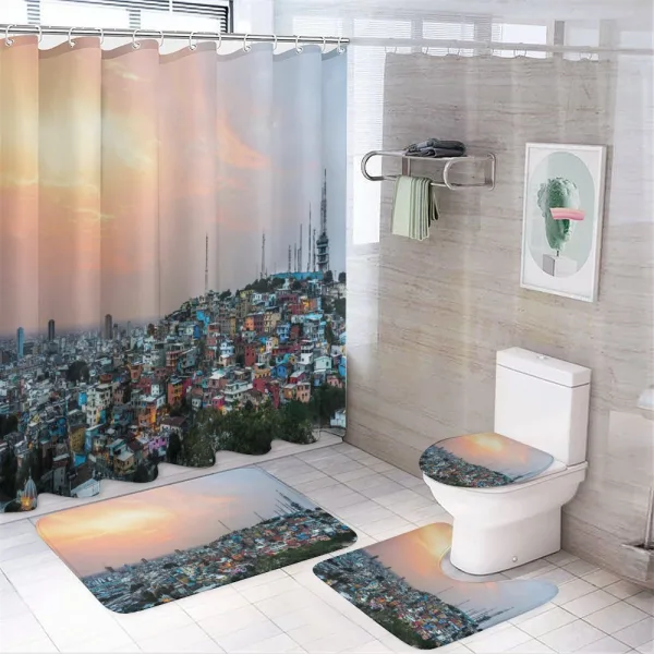 Guayaquil City at Sunset on a shower curtain