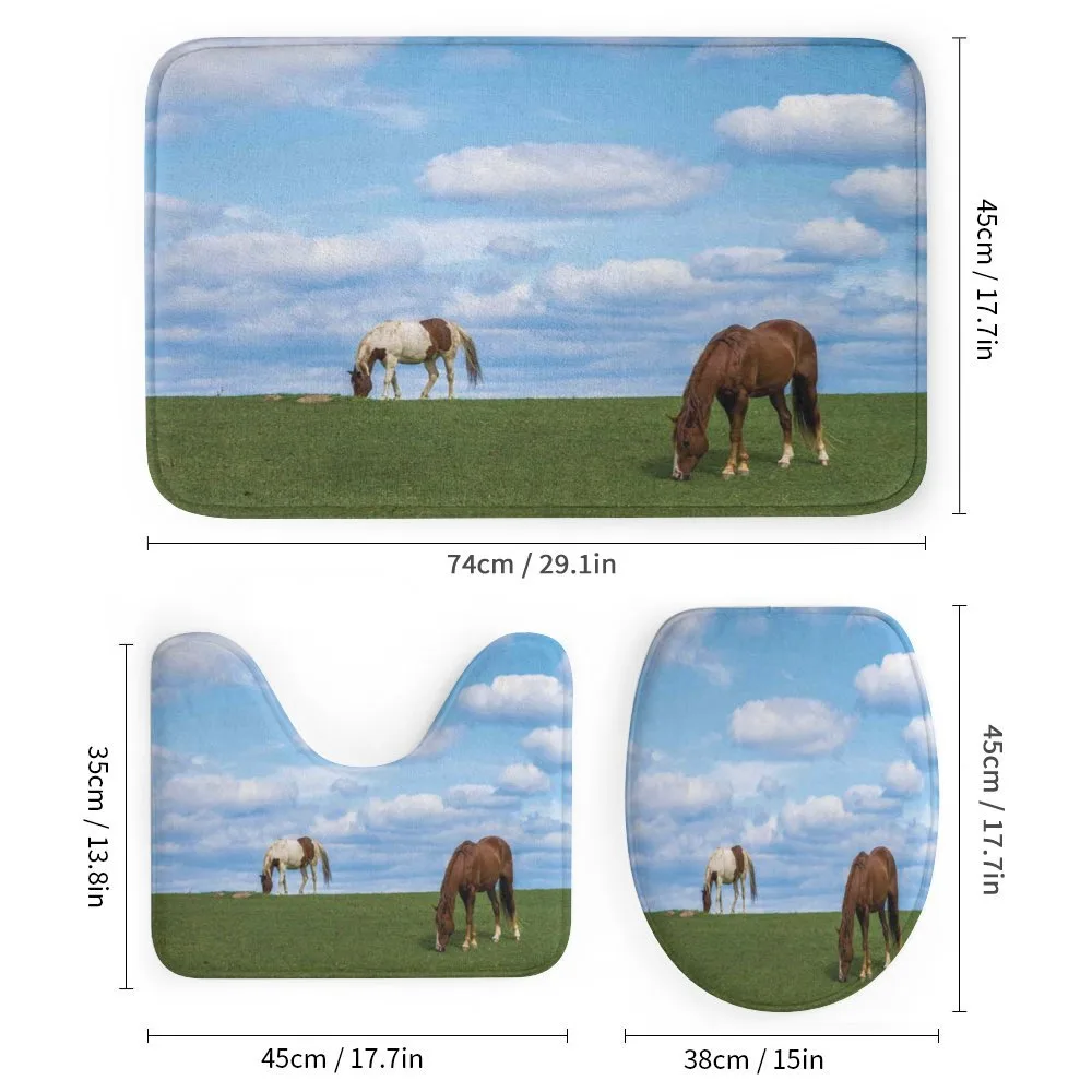 Horses Grazing Meadow — Detail 1