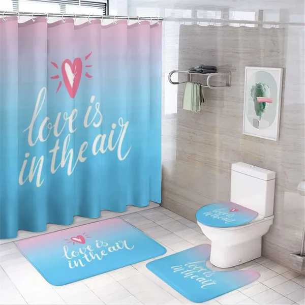 Love is in Air Romantic on a shower curtain