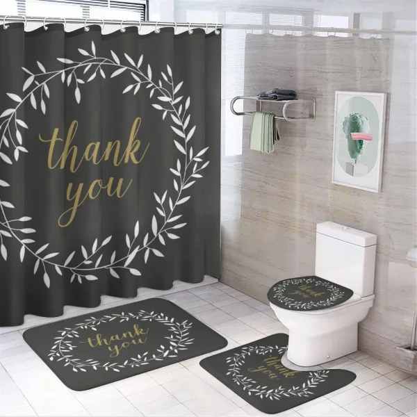 Olive Branch Round Frame on a shower curtain
