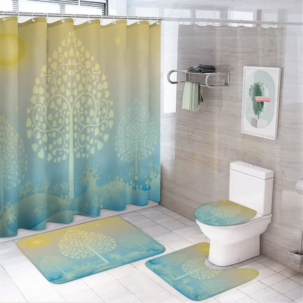 Oriental Trees Thai Design on a shower curtain