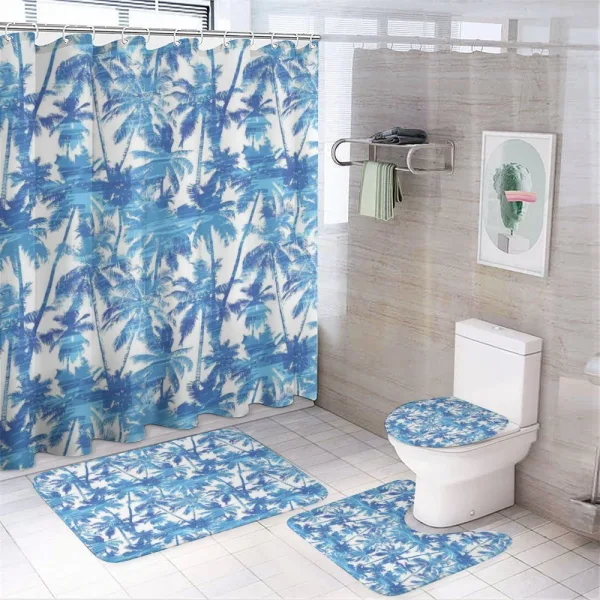 Palm Tree Jungle Theme on a shower curtain