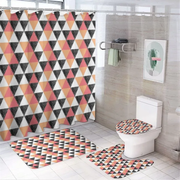 Pastel Triangles on a shower curtain