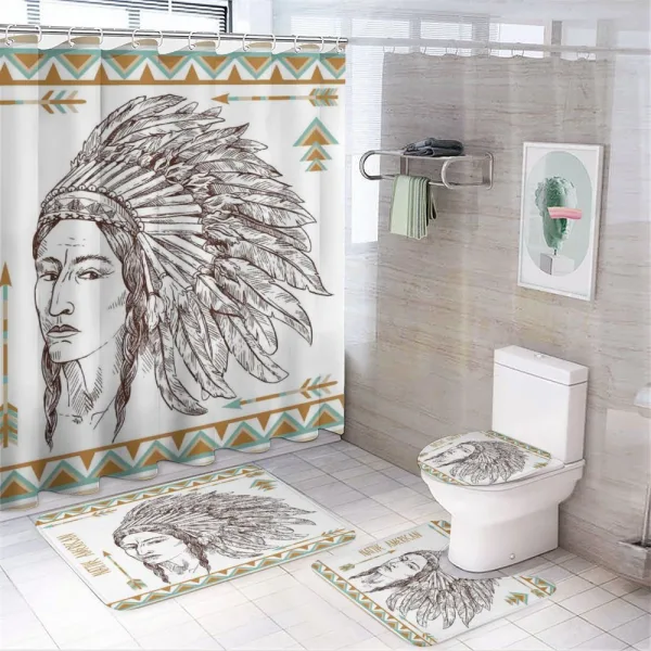 Portrait on a shower curtain