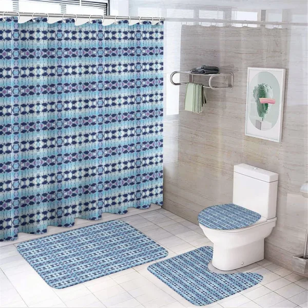 Psychedelic Batik Blue on a shower curtain