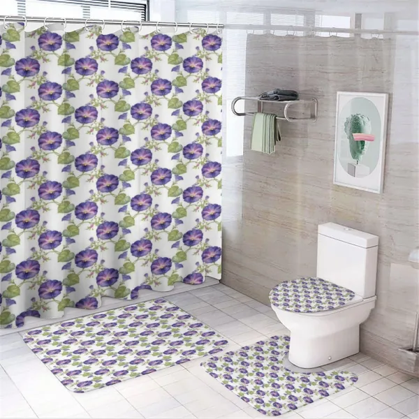 Purple Gramophone Orchids on a shower curtain