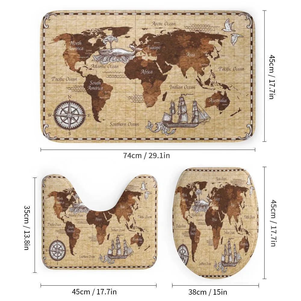 Retro Sketch World Map — Detail 1