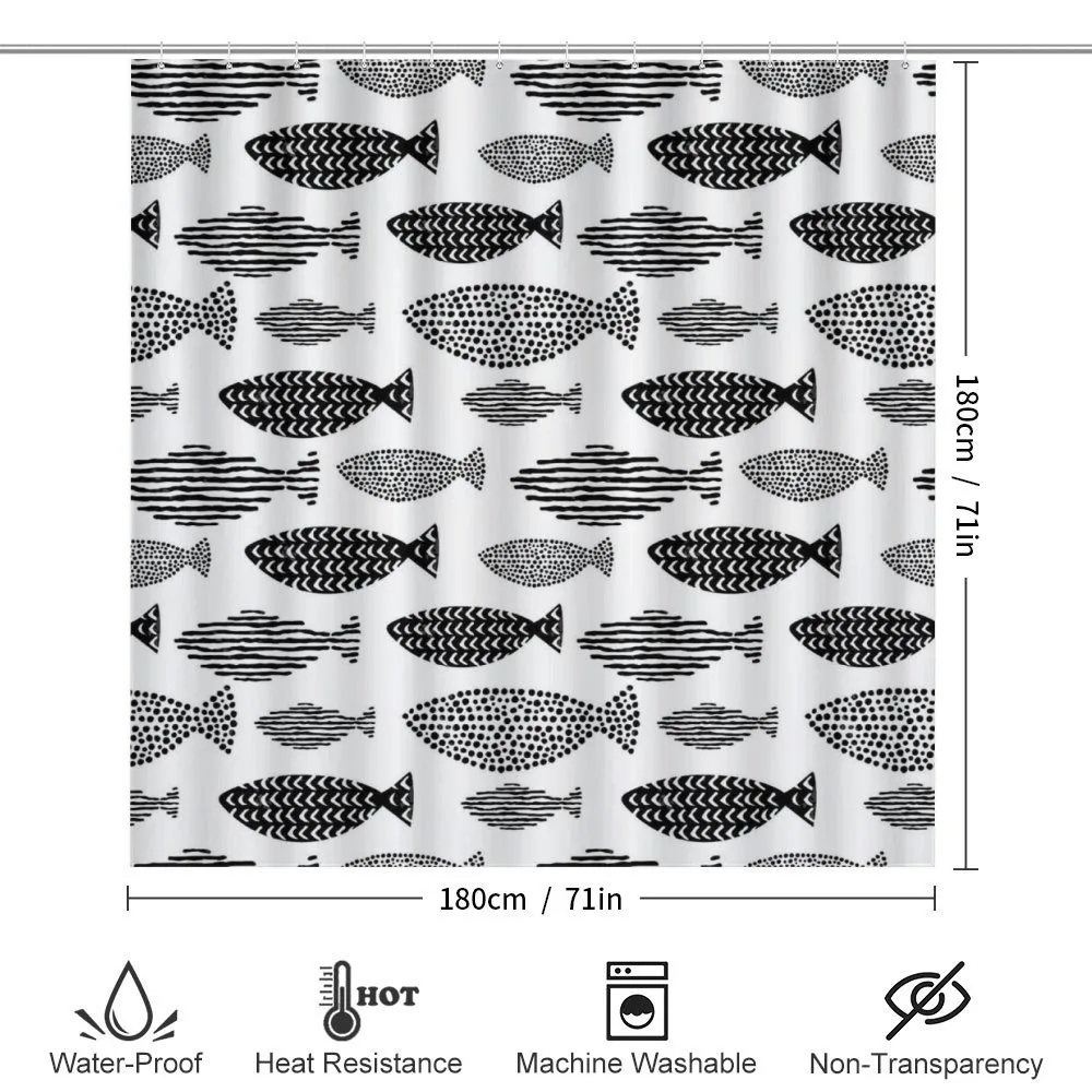 Sea Animals Black White — Detail 2