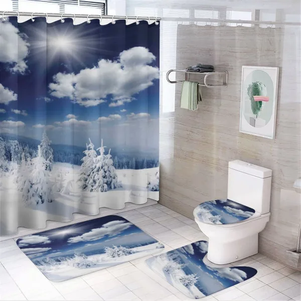 Snow Covered Trees on a shower curtain
