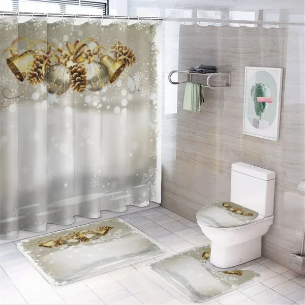 Snowflakes Winter Holiday on a shower curtain