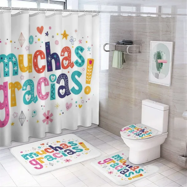 Spanish Thanks Words on a shower curtain