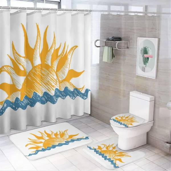 Sun and Fire Like Beams on a shower curtain