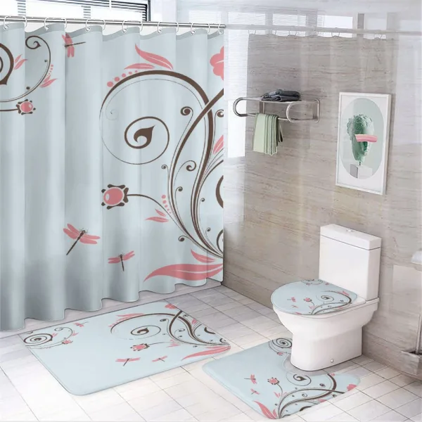Swirls Shabby Plant on a shower curtain