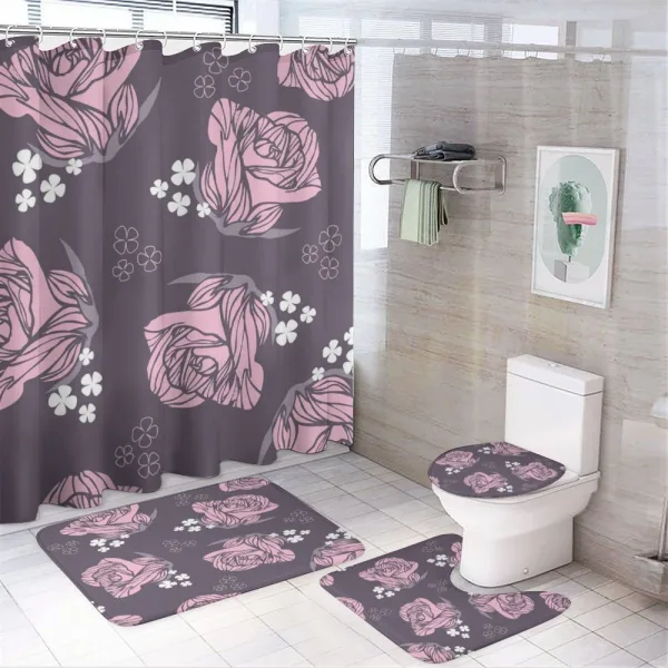 Vintage Rose Soft Color on a shower curtain