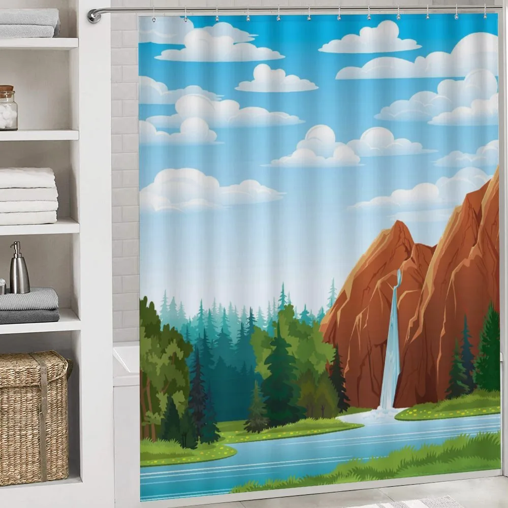 Waterfall Mountain Sky — Detail 4