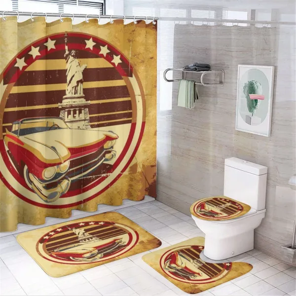 American on a shower curtain