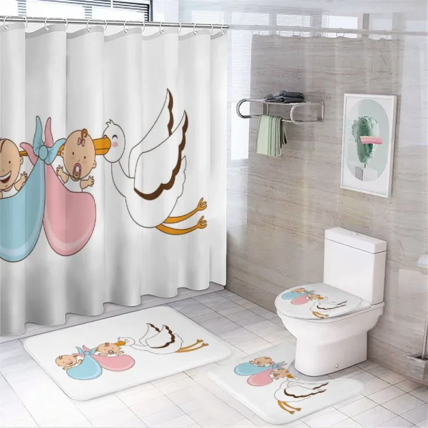 Babies Stork Playroom on a shower curtain